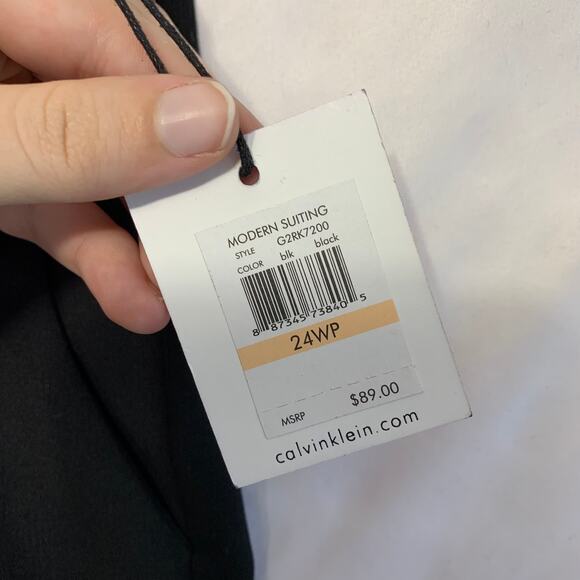 Calvin Klein Modern Suiting Madison Regular Length Straight Pants NWT 24WP Black - Picture 3 of 6